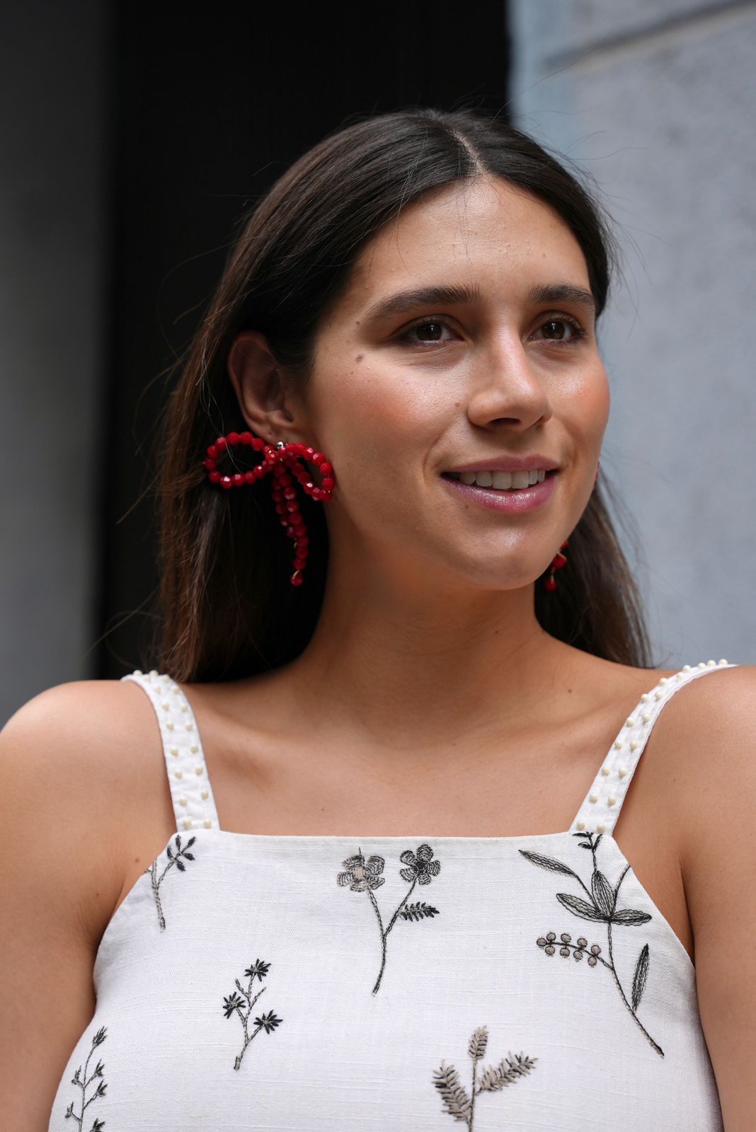 CIPRIANA aretes moño rojo
