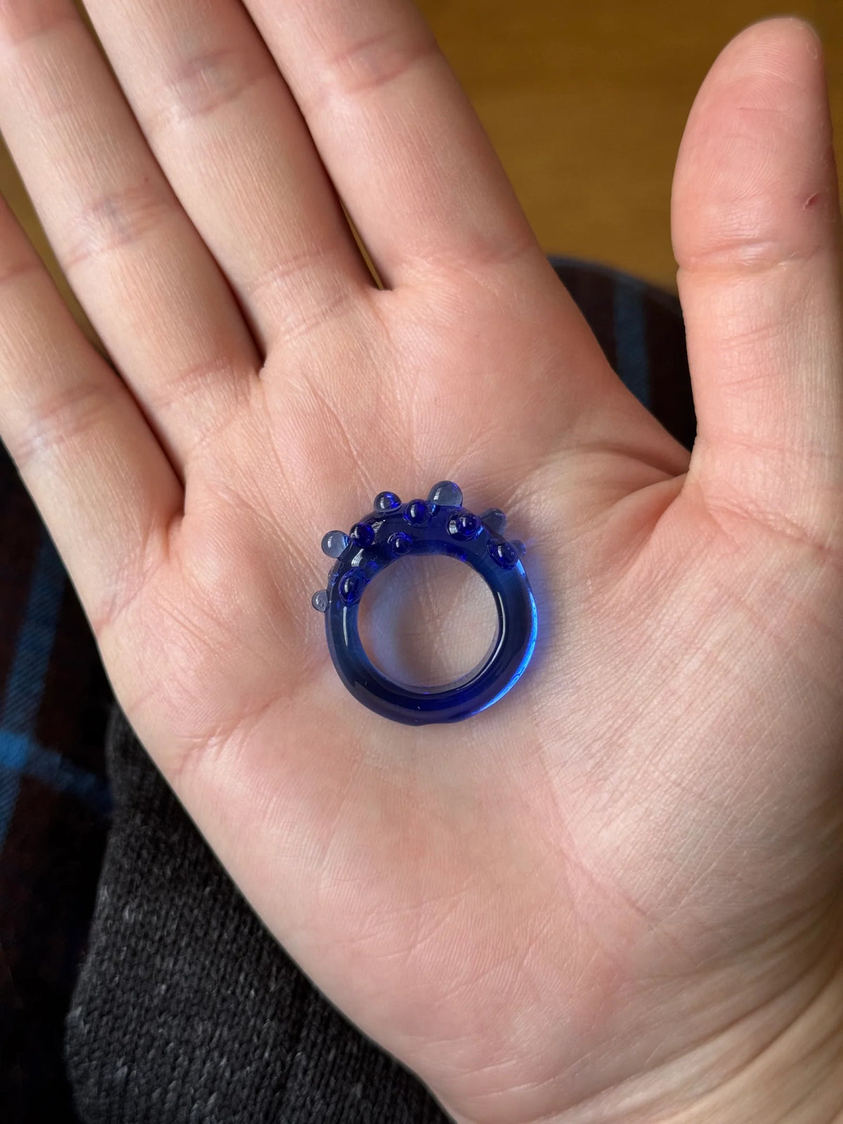 CIPRIANA anillo hedgehog azul