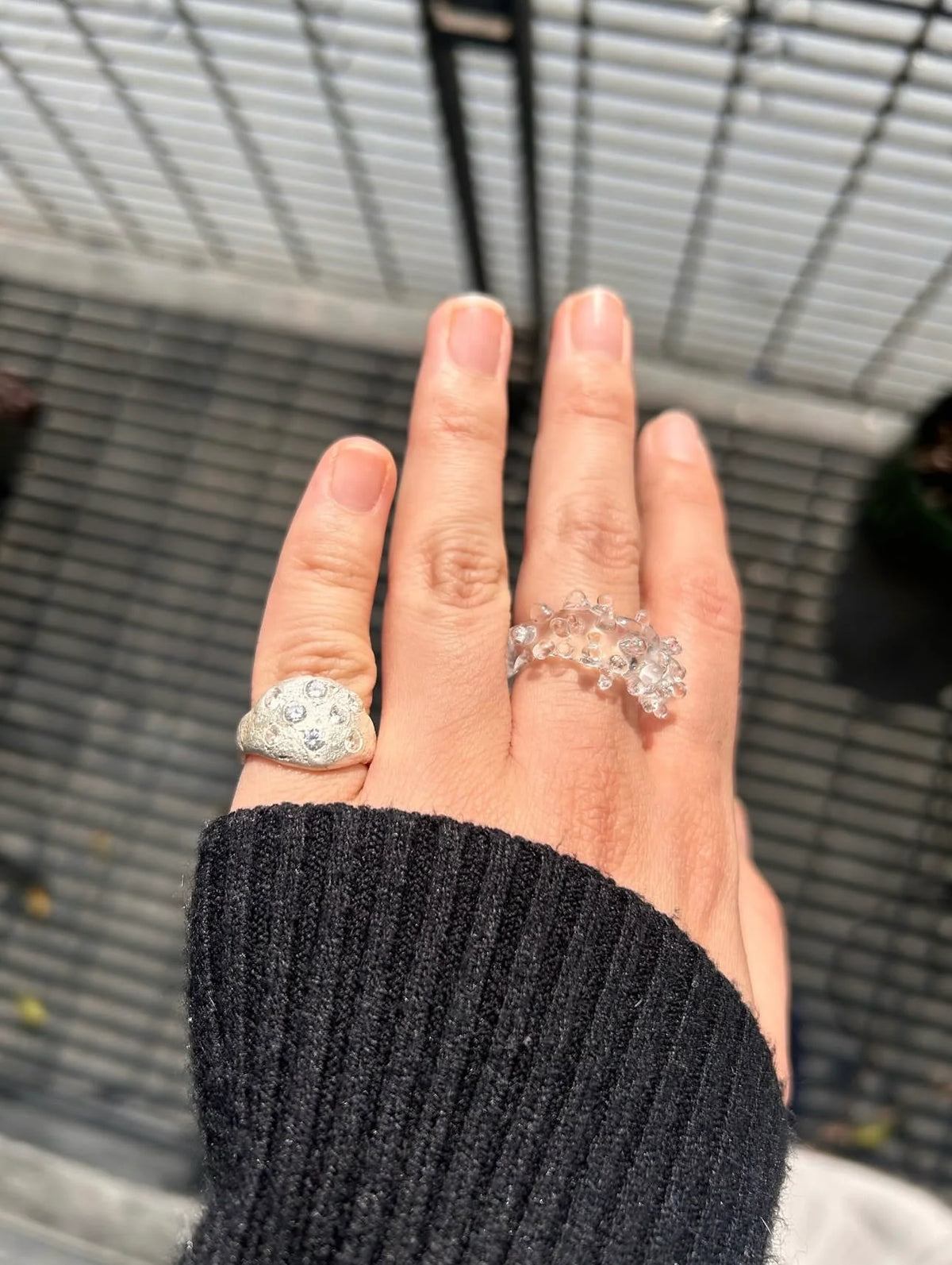 CIPRIANA anillo hedgehog transparente