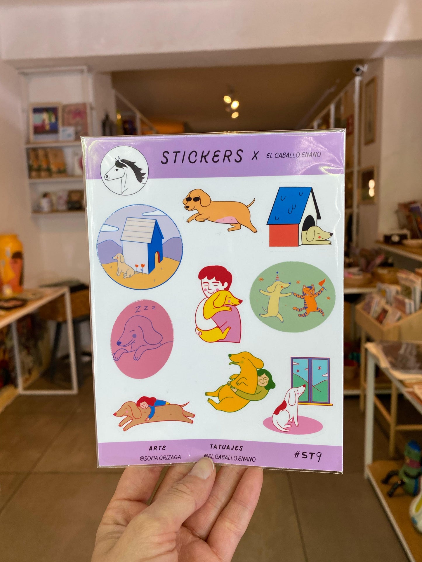 SOFÍA ORIZAGA planilla stickers perro colorido