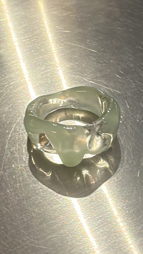 CIPRIANA anillo canica verde claro