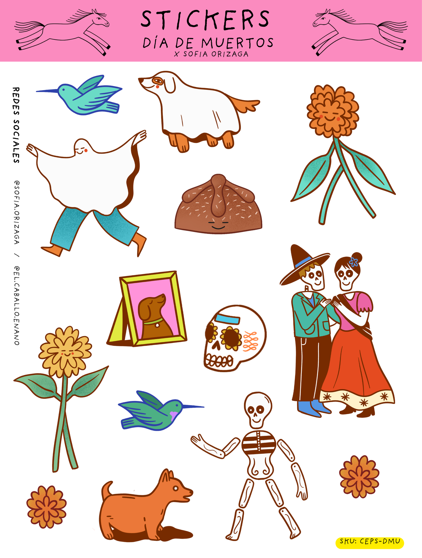 SOFÍA ORIZAGA planilla de stickers día de muertos