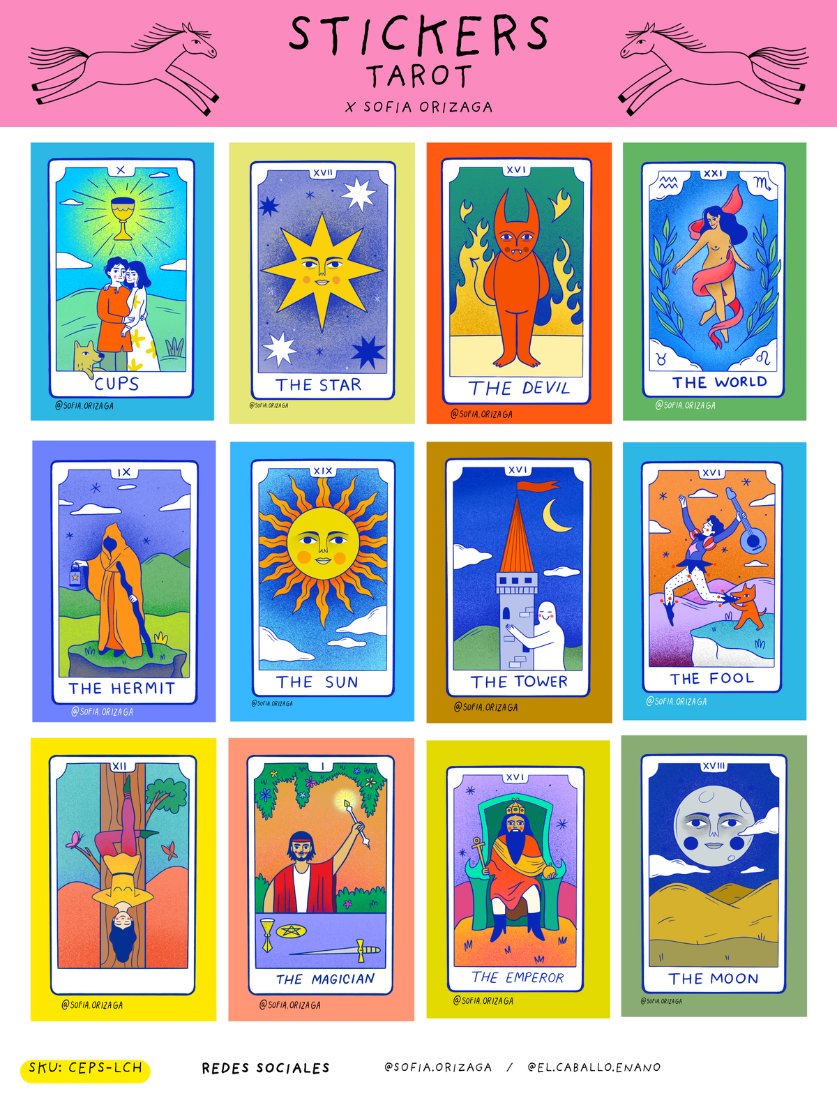 SOFÍA ORIZAGA planilla de stickers tarot