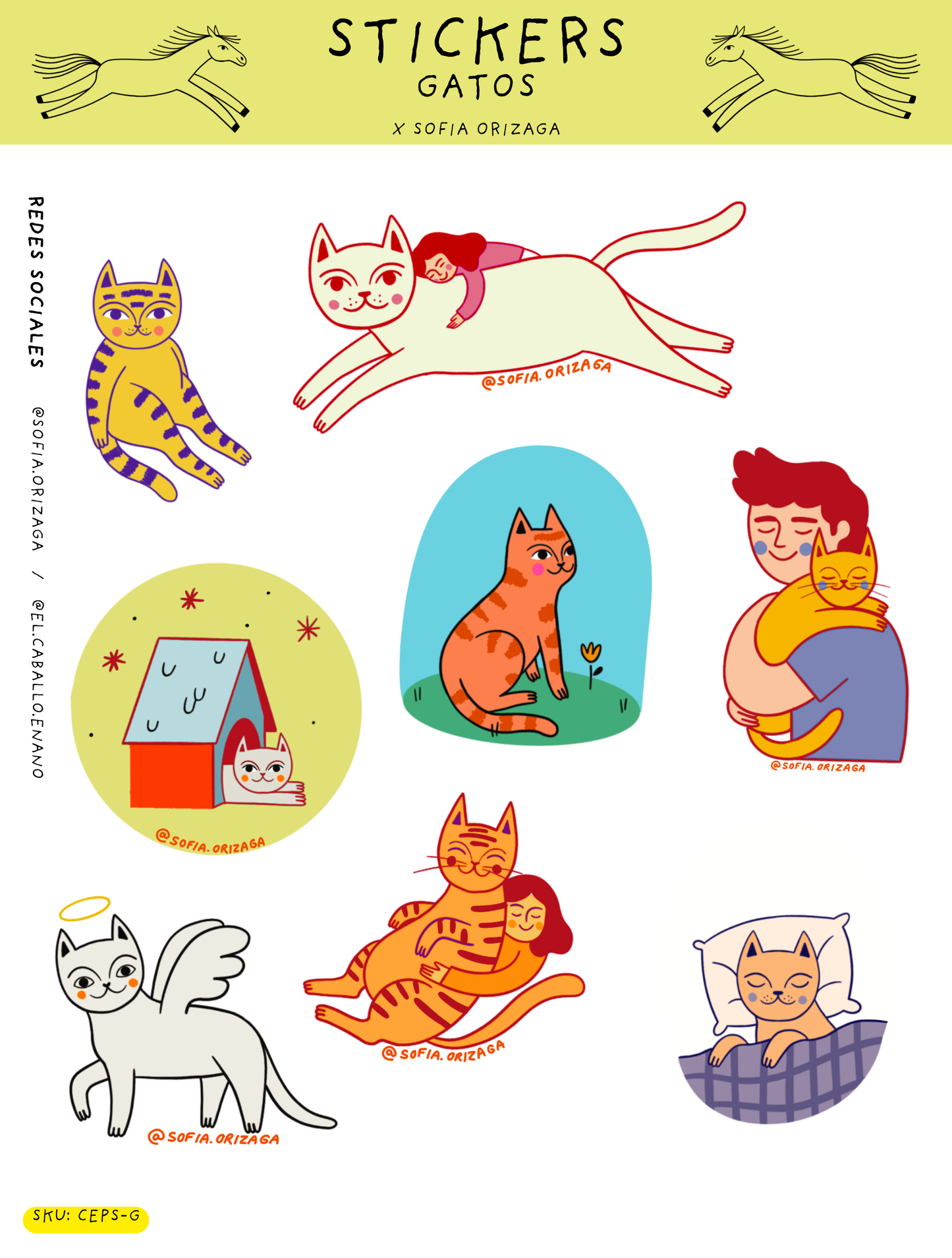 SOFÍA ORIZAGA planilla de stickers gatos