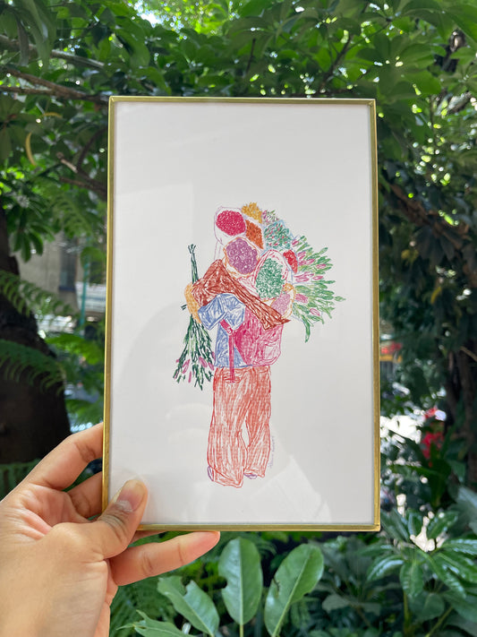 ADRIANA ROMERO enmarcado postal grande flower boy