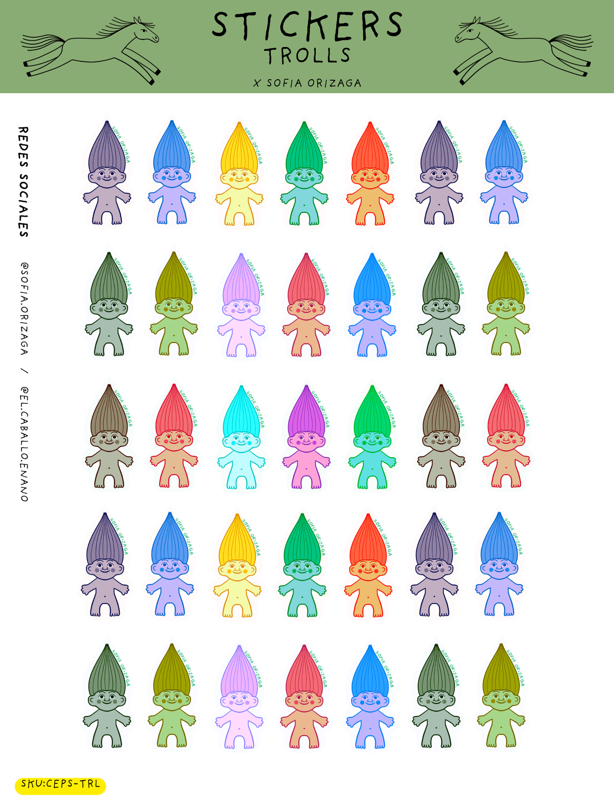 SOFÍA ORIZAGA planilla de stickers trolls