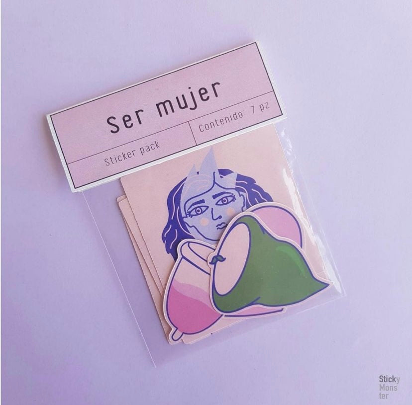 STICKY MONSTER stickers "ser mujer"