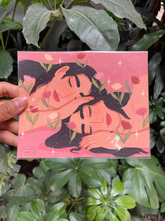 ANA SOFÍA TORAL print pequeño dos chicas entre flores