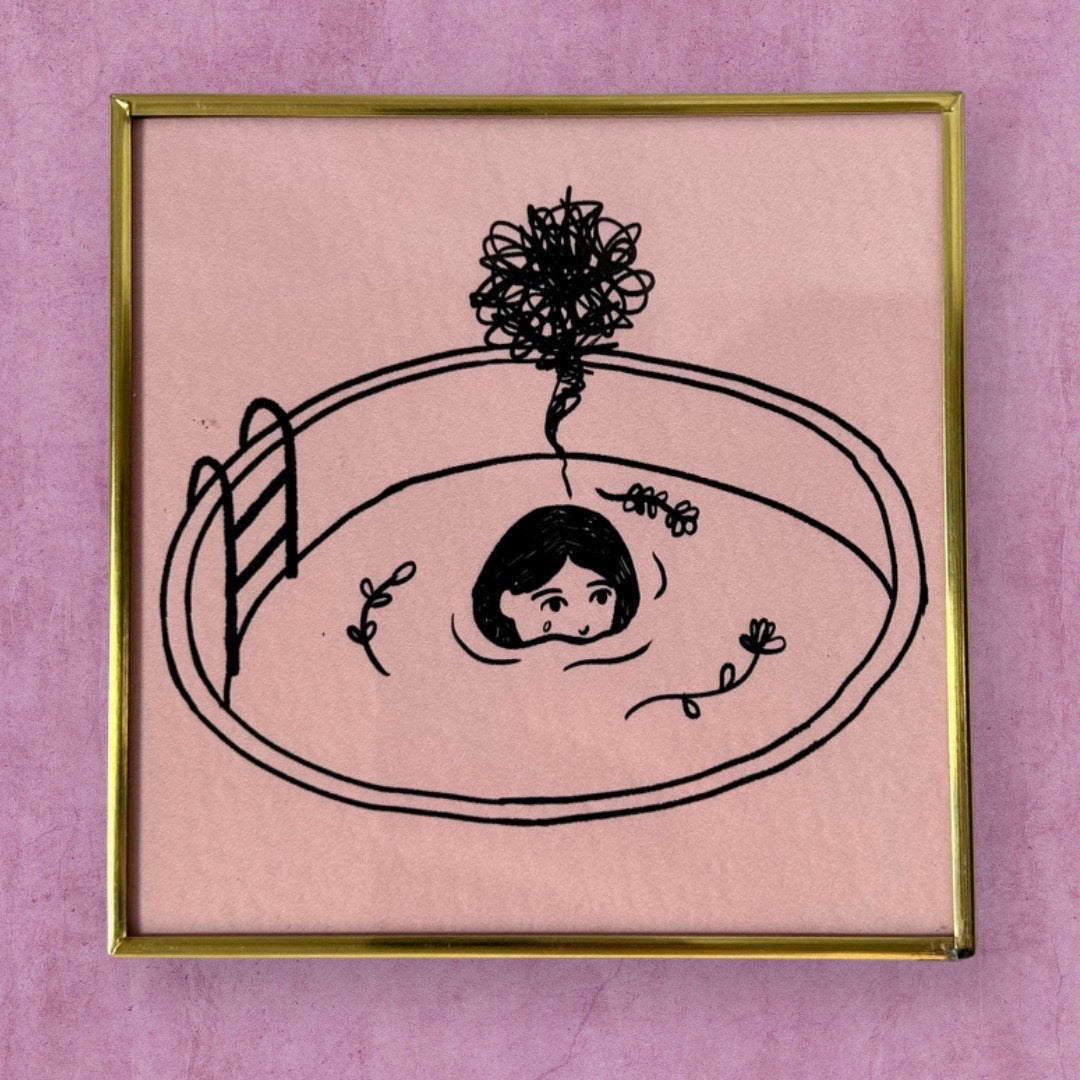 Abordándome - Cuadro 10x10cm