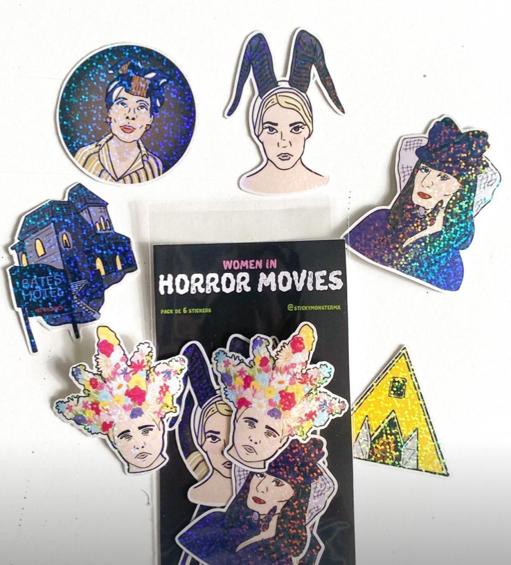 STICKY MONSTER stickers "Women in horror movies"