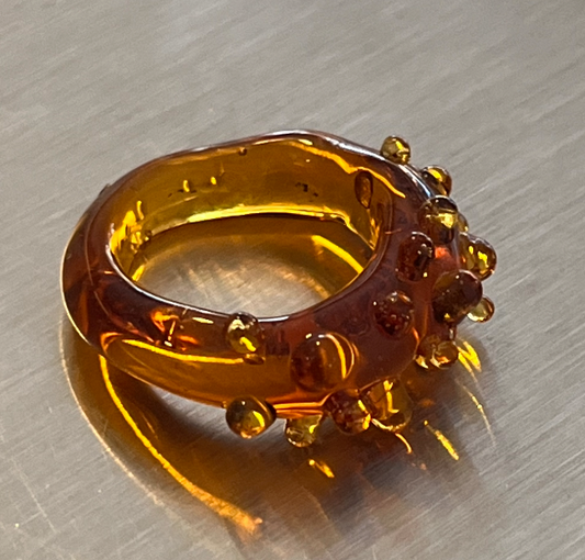 CIPRIANA anillo hedgehog ambar