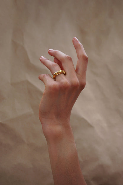 IMIA PRIMIA III Anillo Baño de Oro de 14k