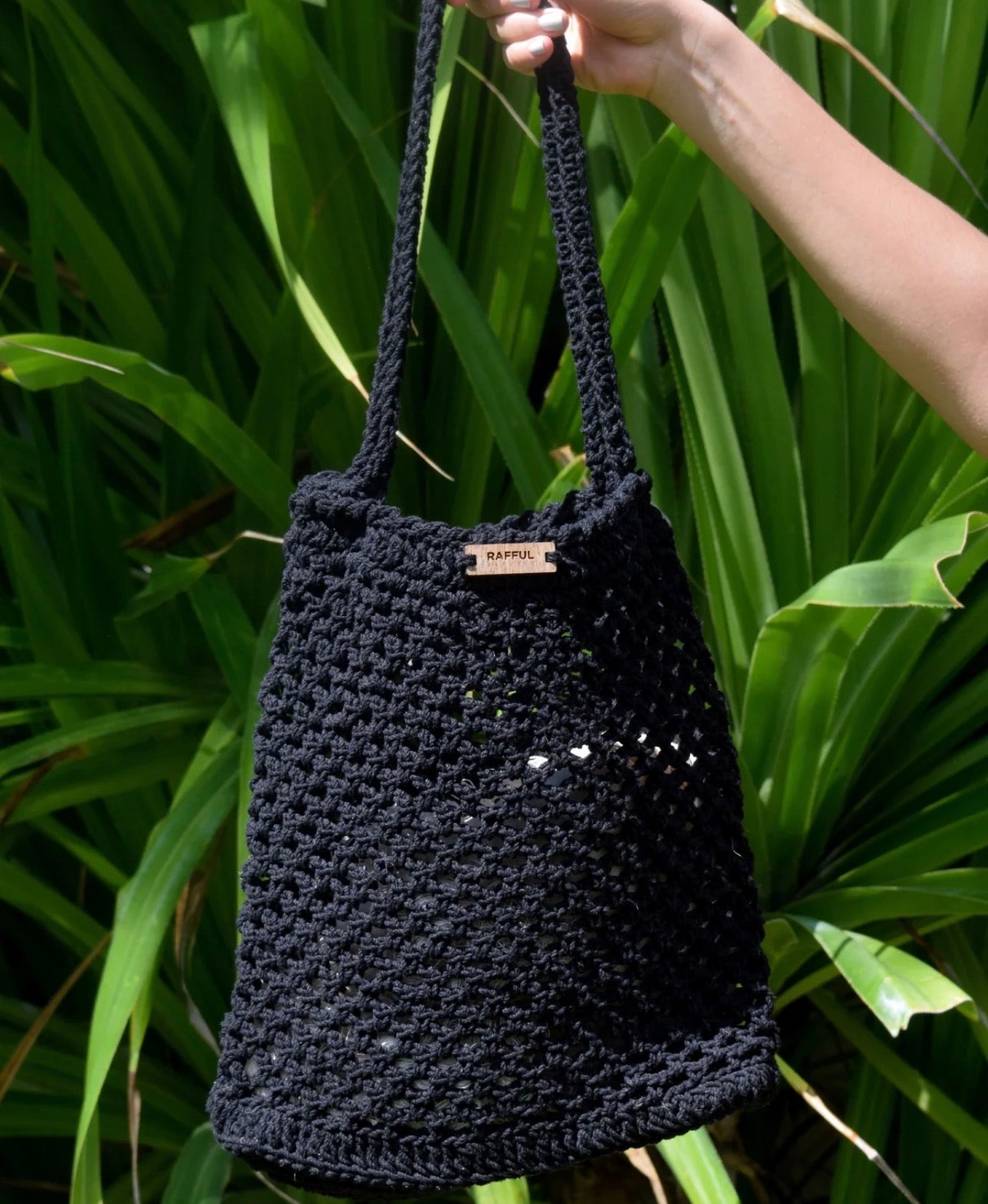 RAFFUL bolsa Lia algodón negro