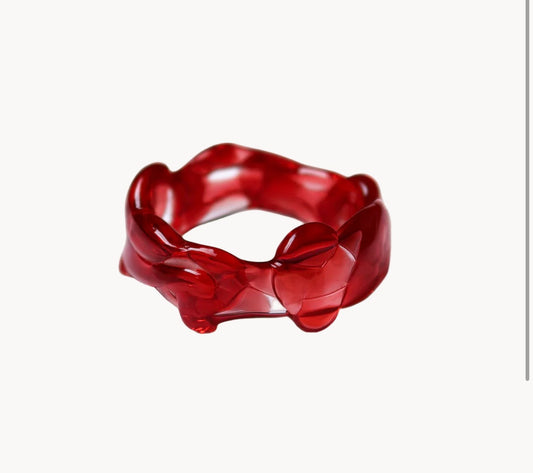 CIPRIANA anillo canica rojo
