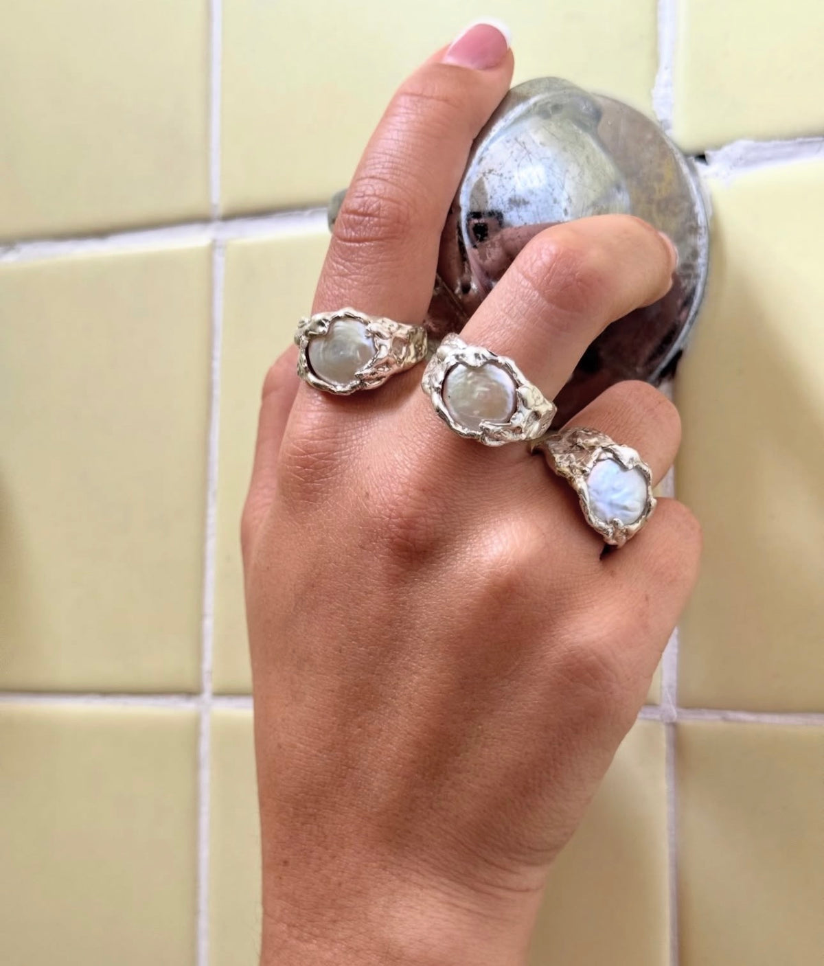 CIPRIANA anillo perla plata