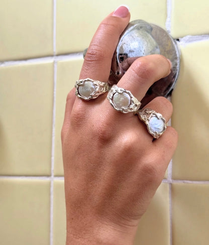 CIPRIANA anillo perla plata