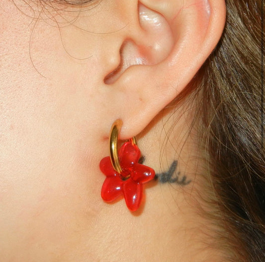 CIPRIANA aretes amapolas rojas