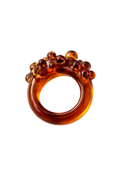 CIPRIANA anillo hedgehog ambar