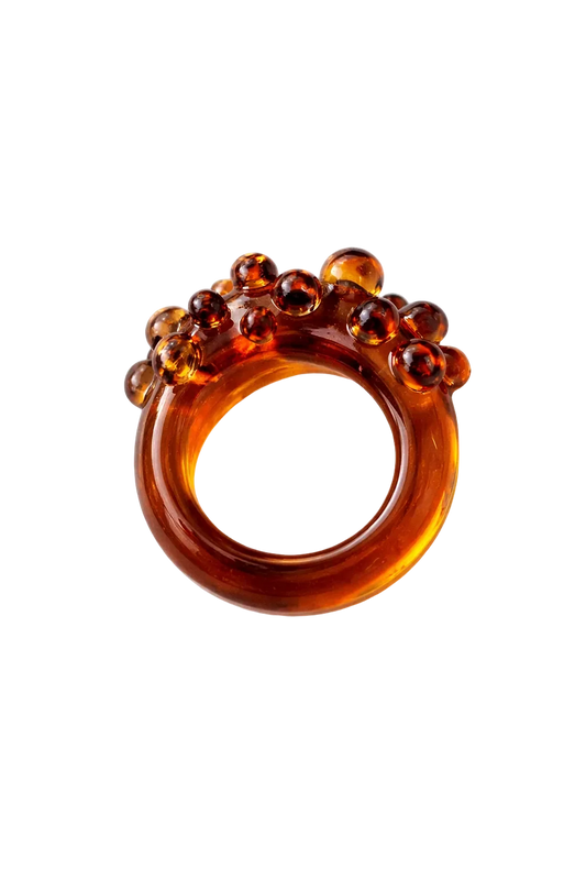 CIPRIANA anillo hedgehog ambar