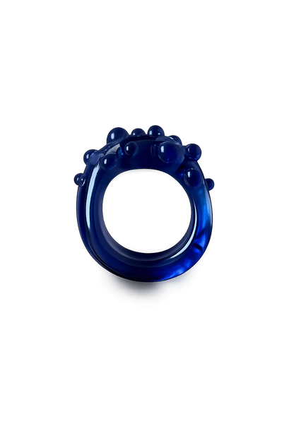CIPRIANA anillo hedgehog azul
