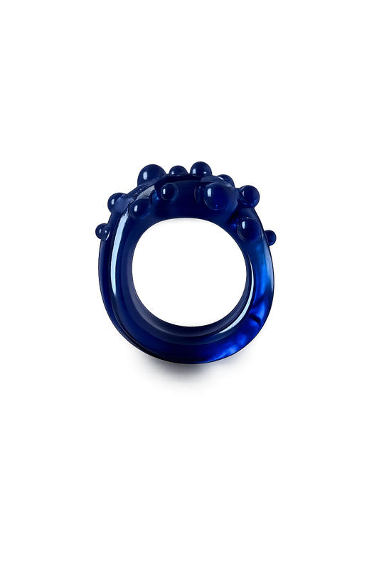 CIPRIANA anillo hedgehog azul
