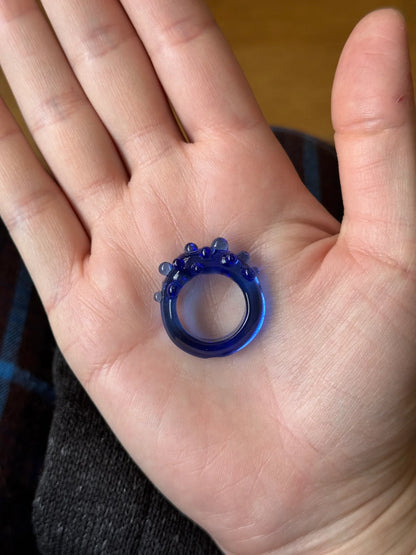 CIPRIANA anillo hedgehog azul
