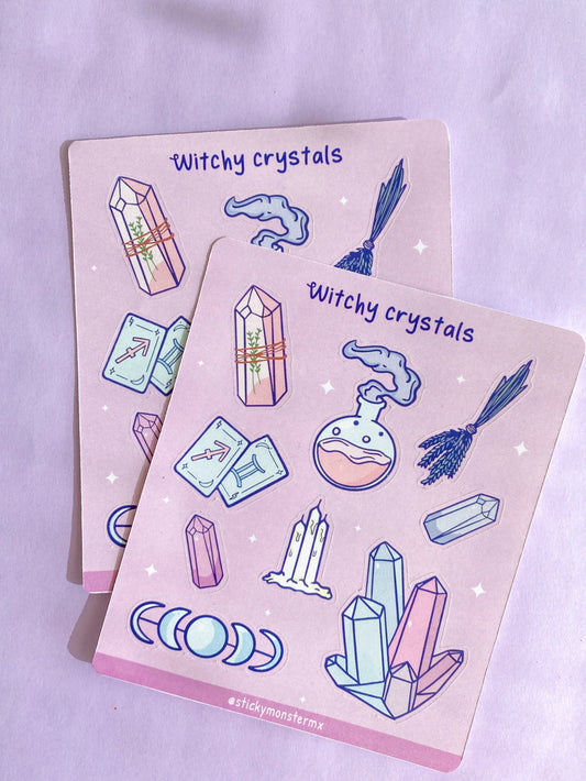 STICKY MONSTER stickers witchy cristals